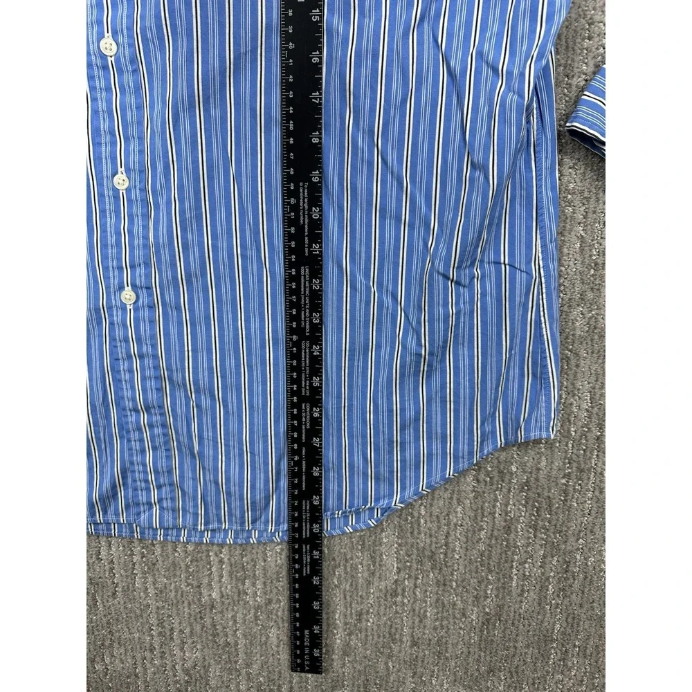 Polo Ralph Lauren Classic Fit Blue Striped L/S Button Down Dress Shirt Men's XL